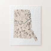 Puzzle Carte vintage d'image du Connecticut (Vertical)