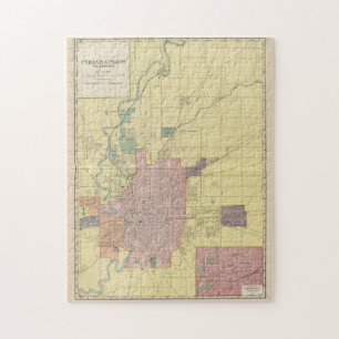 Puzzle Carte Vintage d'Indianapolis Indiana (1903)