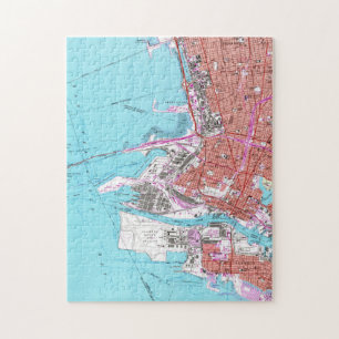 Puzzle Carte vintage d'Oakland la Californie (1959)