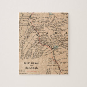Puzzle Carte vintage du canal de Panama (1885)