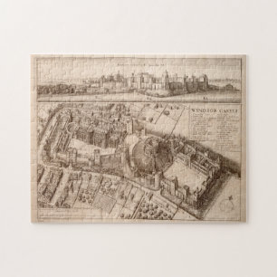 Puzzle Carte vintage du château de Windsor (1677)