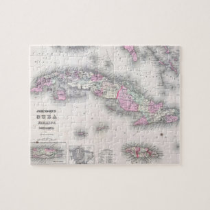 Puzzle Carte vintage du Cuba (1861)
