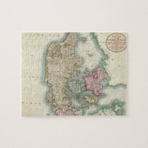 Puzzle Carte vintage du Danemark (1801)