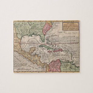 Puzzle Carte vintage du des Caraïbes (1732)