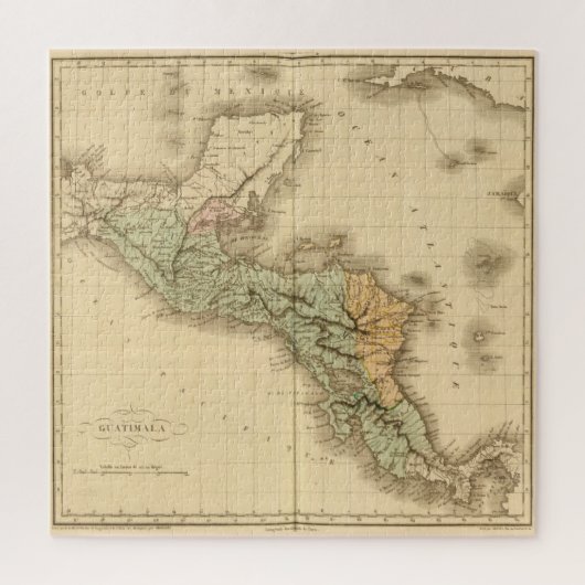 Puzzle Carte vintage du Guatemala (1825) (Vertical)