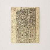 Puzzle Carte vintage du Kansas (1884) (Vertical)