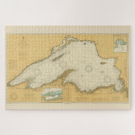 Puzzle Carte vintage du lac Supérieur (1832) (Horizontal)