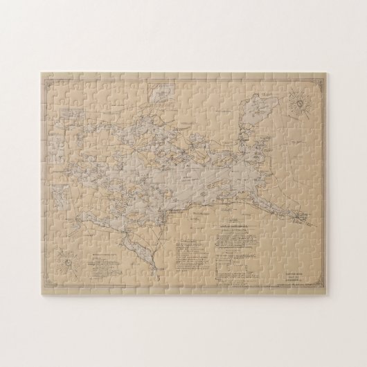 Puzzle Carte vintage du lac Winnipesaukee (1907) (Horizontal)