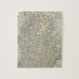 Puzzle Carte vintage du Michigan (1901)
