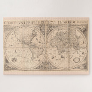 Puzzle Carte Vintage du monde (1650)