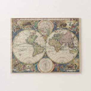Puzzle Carte vintage du monde (1690)