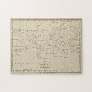 Puzzle Carte vintage du monde (1794)