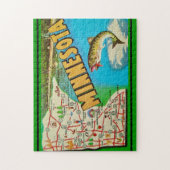 Puzzle Carte vintage Fishy Minnesota (Vertical)