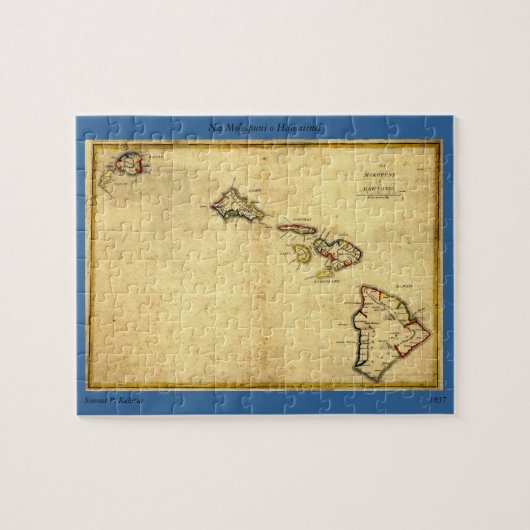 Puzzle Carte Vintage Hawaï 1837 - Îles Hawaï (Horizontal)