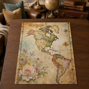Puzzle Carte vintage personnalisée