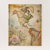 Puzzle Carte Vintage personnalisée (Vertical)