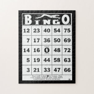 Puzzle Carte vintage vintage de bingo-test des éphémèr