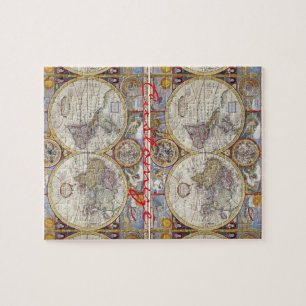 Puzzle Carte Vintage World Traveller Thunder_Cove