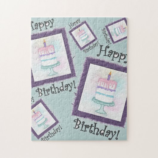 Puzzle Cartes d'anniversaire du gâteau (Vertical)