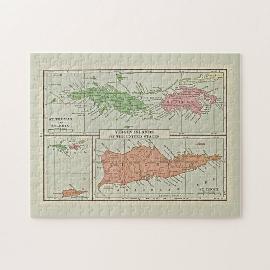 Puzzle Cartes vintages, USVI (Horizontal)