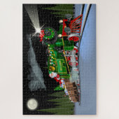 Puzzle Cartographie train Noël Carte postale (Vertical)