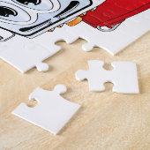 Puzzle Carton de camion à ordures blanc rouge (Côté)