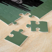 Puzzle Cartoon kitten rayé voix kitty vert (Côté)