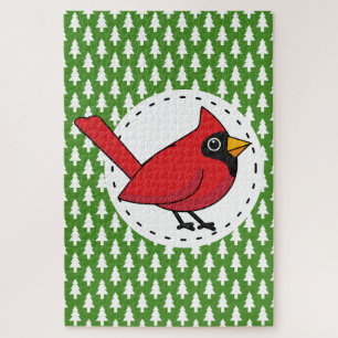 Puzzle Cartoon Red Cardinal