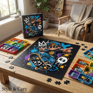 Puzzle Cartoon Skateur Style Street Art Enfant Coo