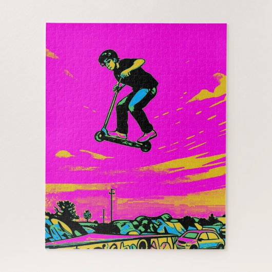 Puzzle Cascade à haute volée - Cavalier de scooter (Vertical)