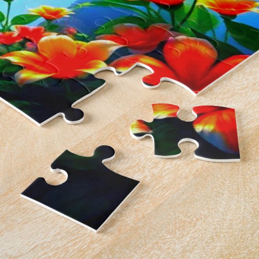 Puzzle Cascade arc-en-ciel avec oiseaux et papillons (Côté)