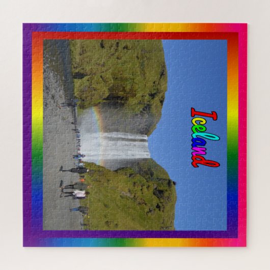 Puzzle Cascade arc-en-ciel islandaise (Horizontal)