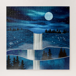 Puzzle Cascade bleue
