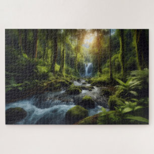 Puzzle Cascade cachée - Paysage Pittoresque époustouflant