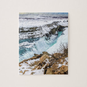 Puzzle Cascade de Gulfoss en Islande en hiver