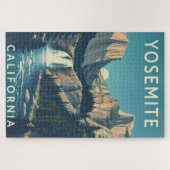 Puzzle Cascade de Yosemite Californie Vintage Retro (Horizontal)
