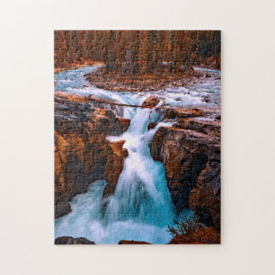 Puzzle Cascade paysage forêt pittoresque photo 11" x 14"