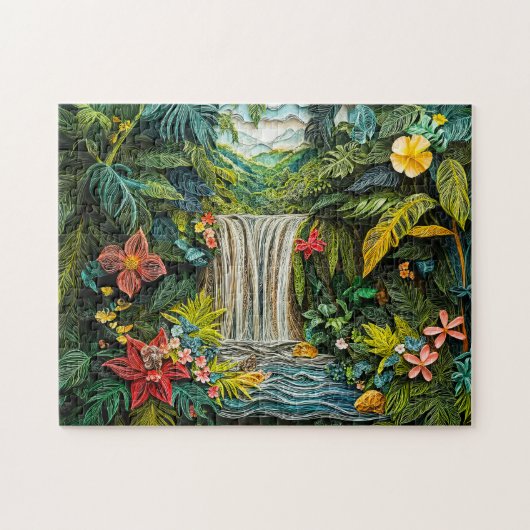 Puzzle Cascade tropical dans un style vibrant de quilling (Horizontal)