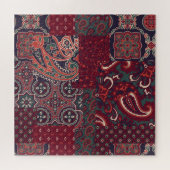Puzzle Cashmere Paisley Silk : Patchwork Vintage Abstrait (Horizontal)