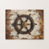 Puzzle Casque de roue de navire rustique nautique (Horizontal)