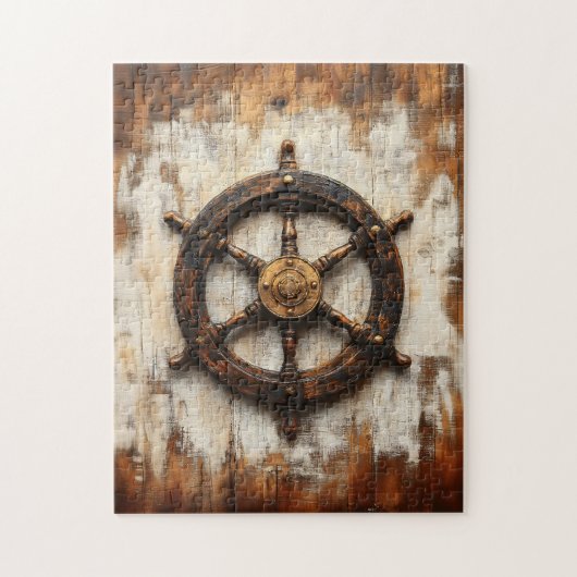 Puzzle Casque de roue de navire rustique nautique (Vertical)