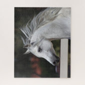 Puzzle Casque de Stallion arabe gris Mane Flower (Vertical)