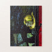 Puzzle Casque du capitaine du feu jaune (Vertical)