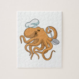 Puzzle Casquette de chef cuisinier pieuvre