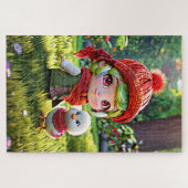 Puzzle Casquette rouge et poulet (Horizontal)