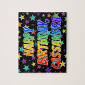 Puzzle "CASSANDRA" Prénom, Amusant "HEUREUX ANNIVERSAIRE" (Vertical)