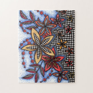 Puzzle Casse-tête abstrait floral Doodle