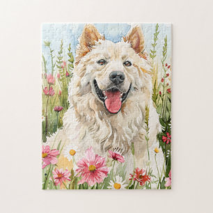 Puzzle – Casse-tête aquarelle Samoyède pour les am