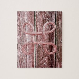 Puzzle Casse-tête Bois de Cerisier Corde Rouge