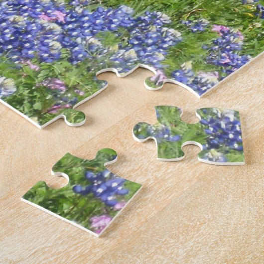Puzzle Casse-tête Boîte-cadeau Bluebonnets et Fleur sauva (Côté)